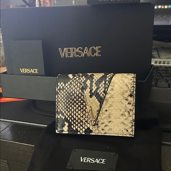 Versace Handbags - Versace Python calf, leather small wallet